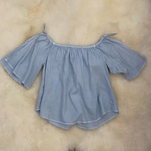 flowy off the shoulder shirt